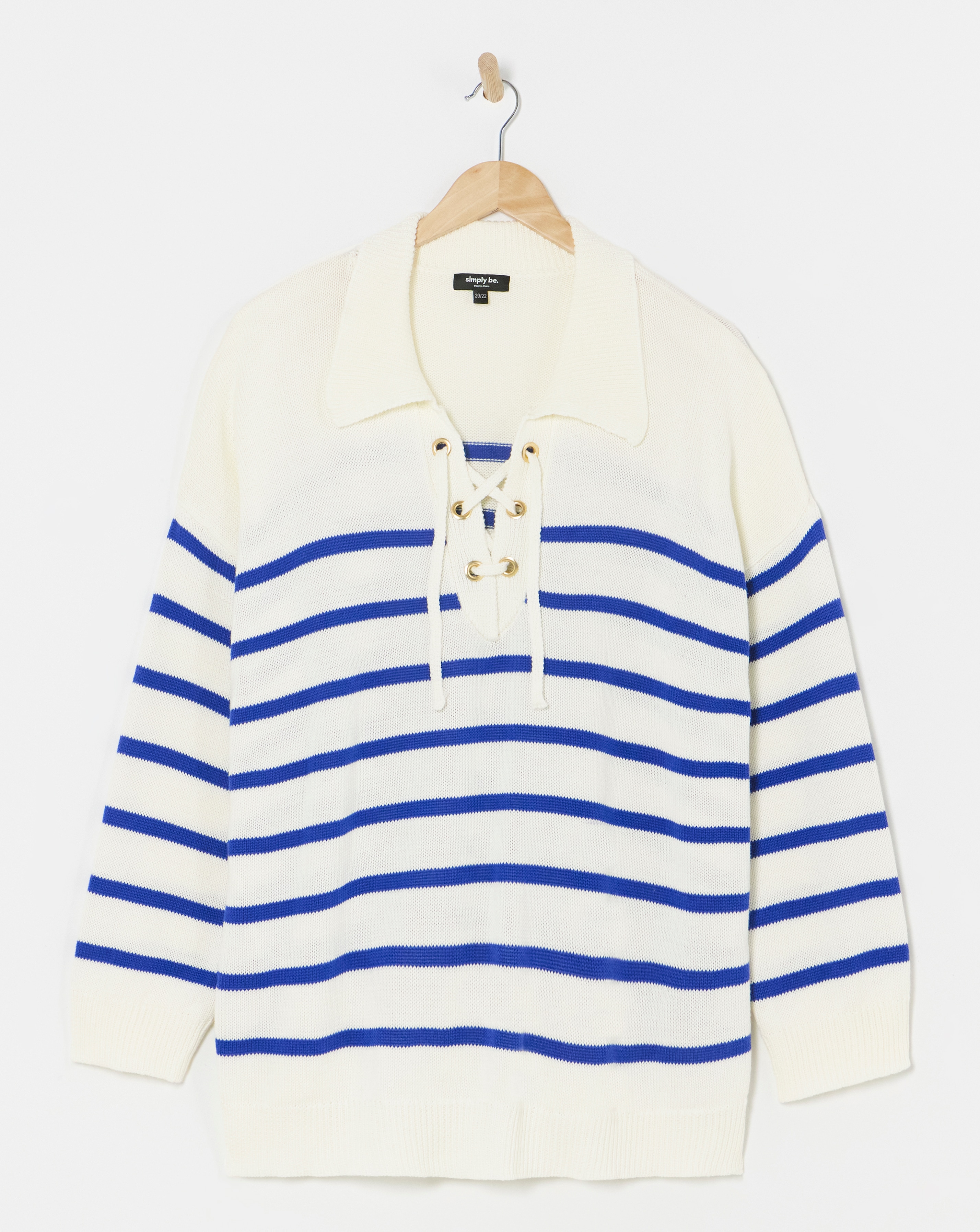 Nautical Stripe Tie Neck Jumper