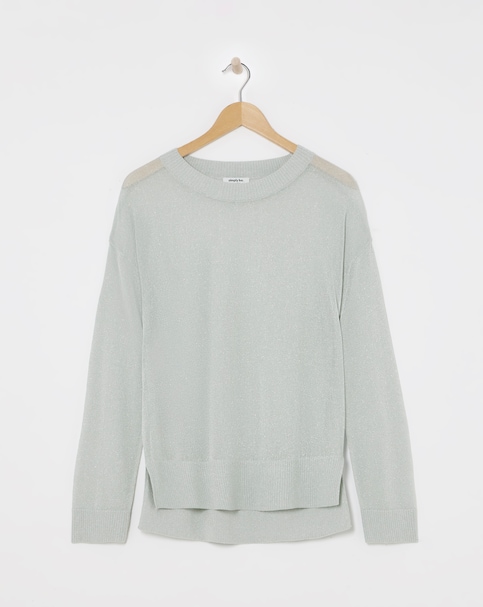 Silver Sheer Glitter Knit Jumper