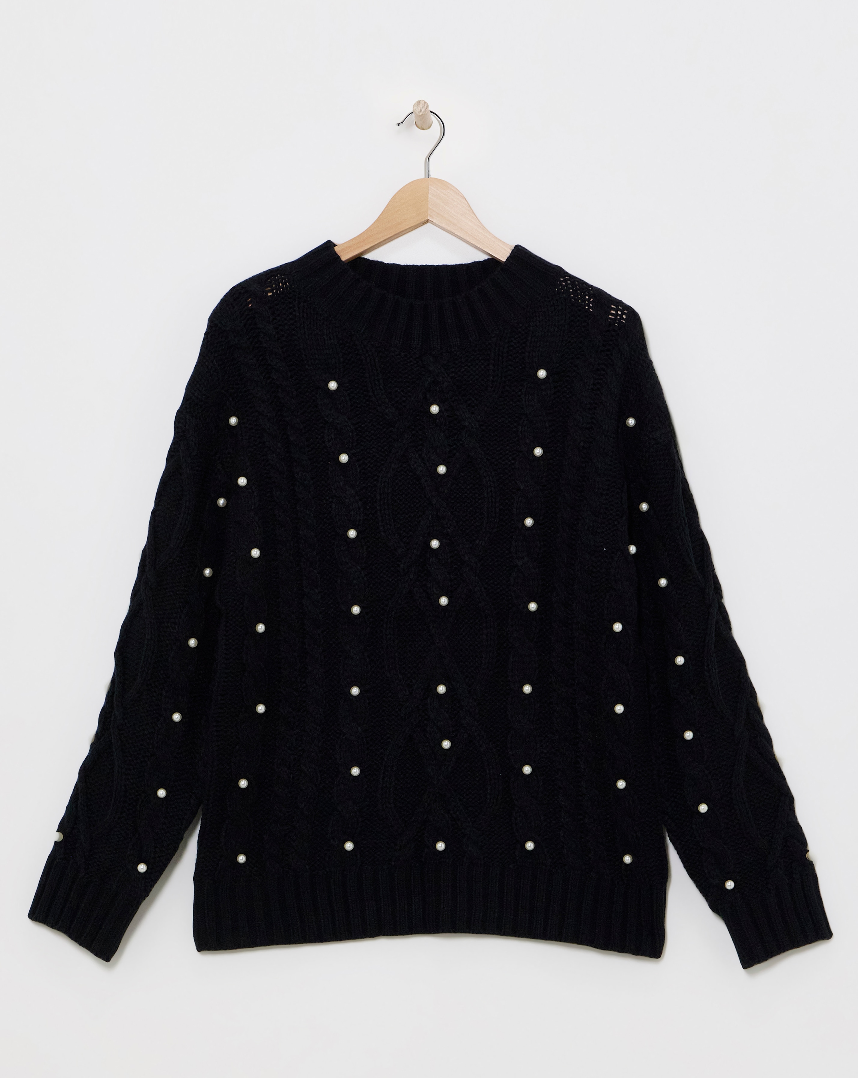 Black Pearl Cable Knit Jumper