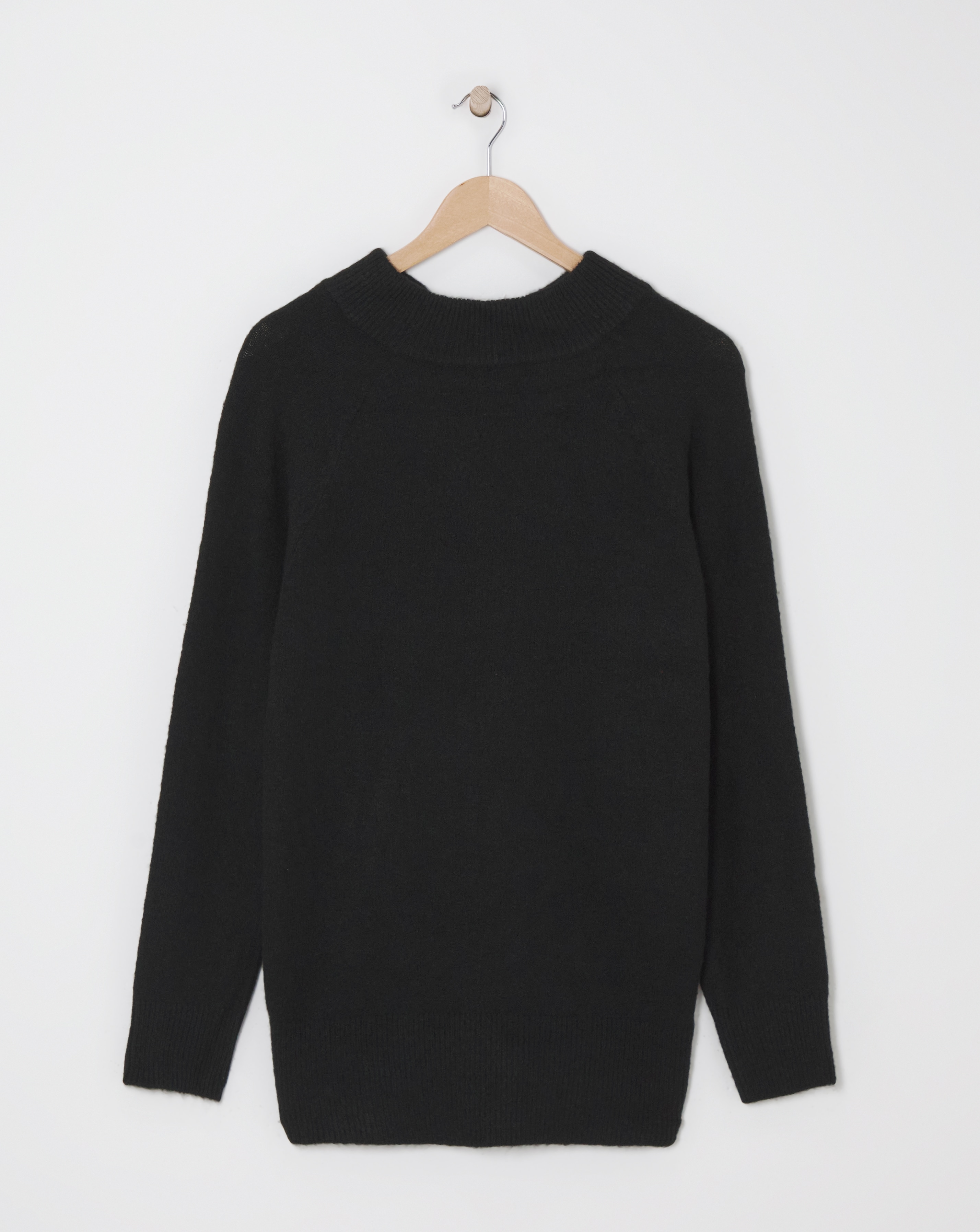 Black Satin Bow Back Longline Jumper