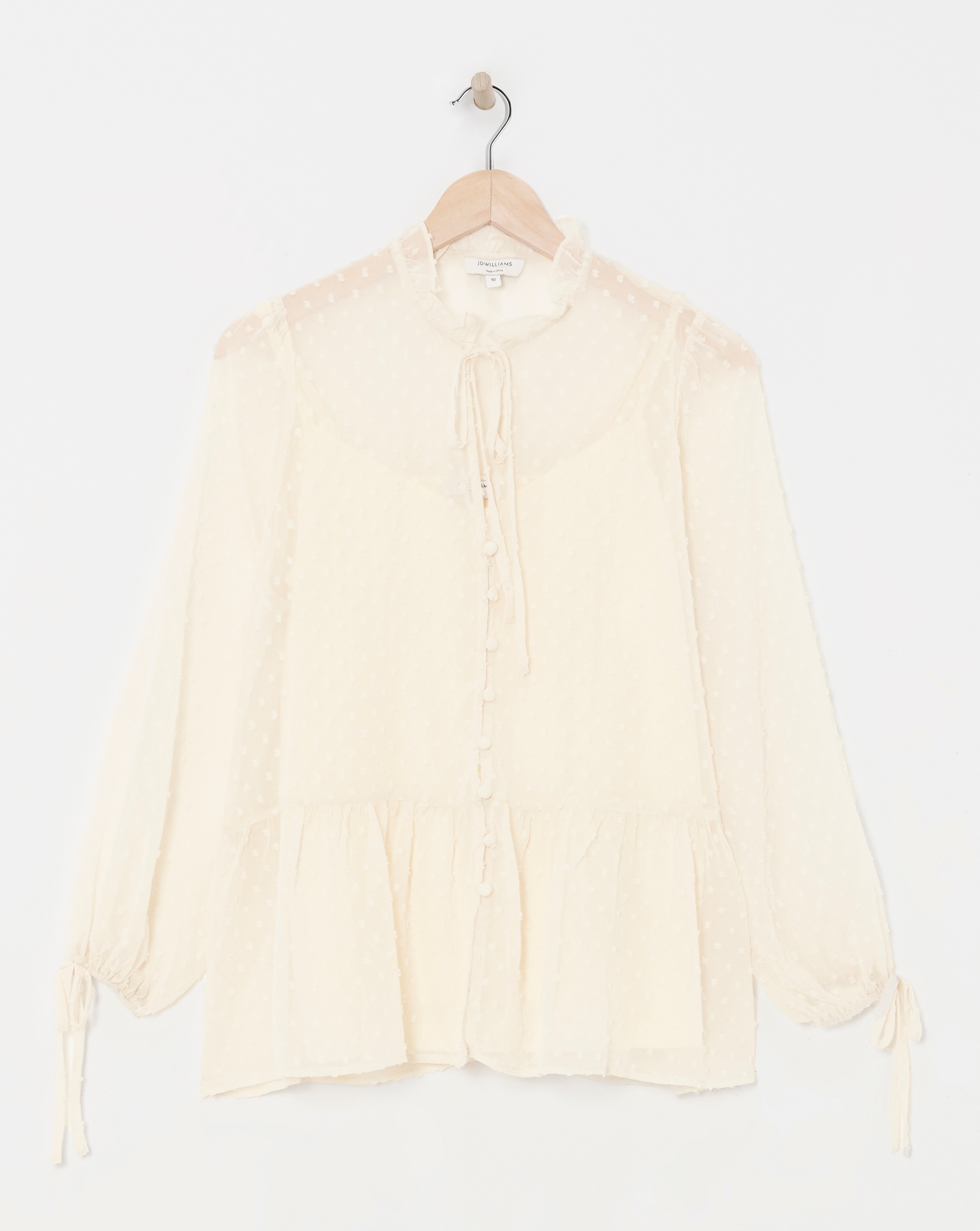 Dobby Frill Smock Blouse