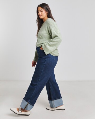 Simply Be Sage Crew Neck Knitted Jumper