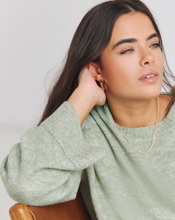 Simply Be Sage Crew Neck Knitted Jumper