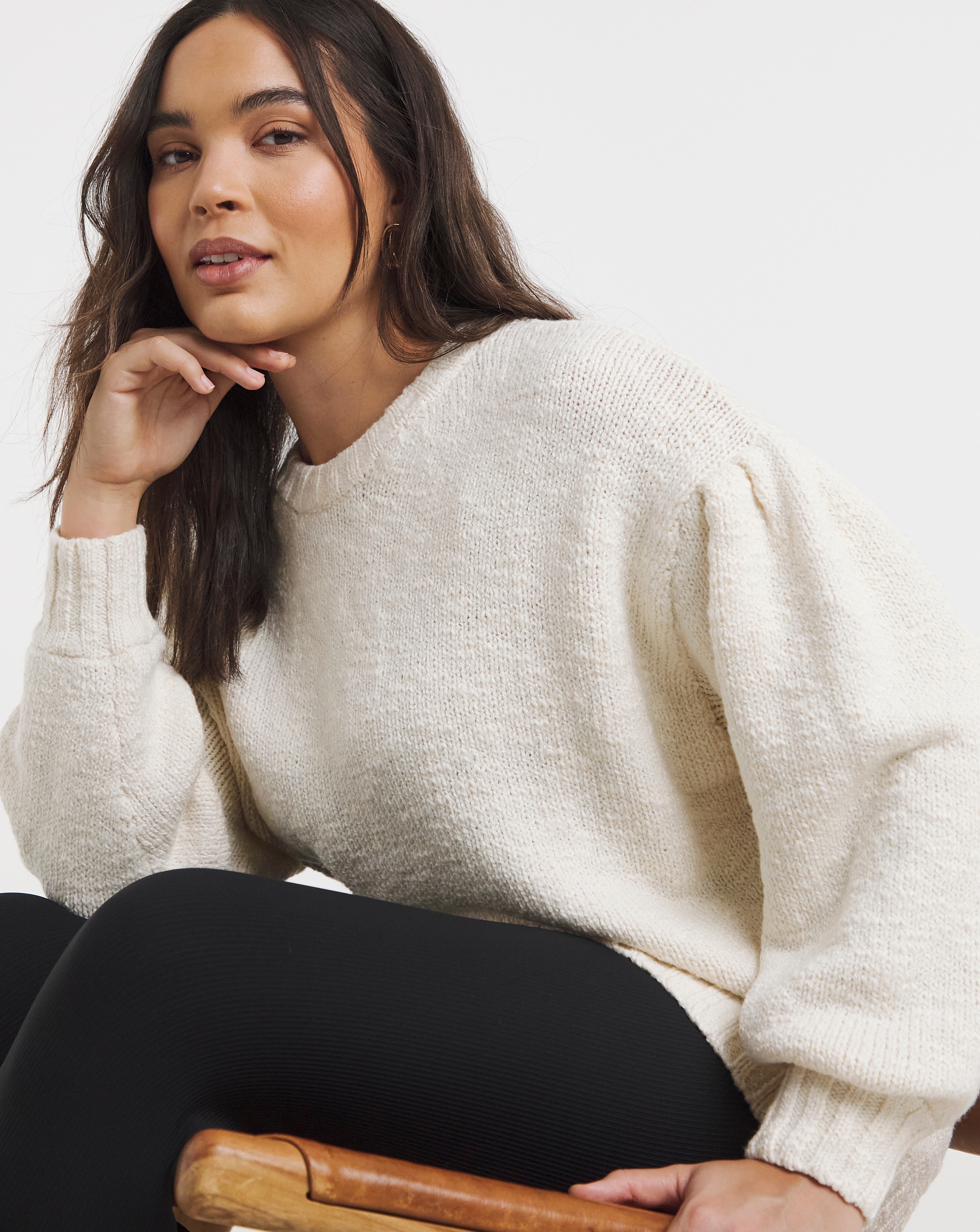 Simply Be Cream Puff Sleeve Jumper