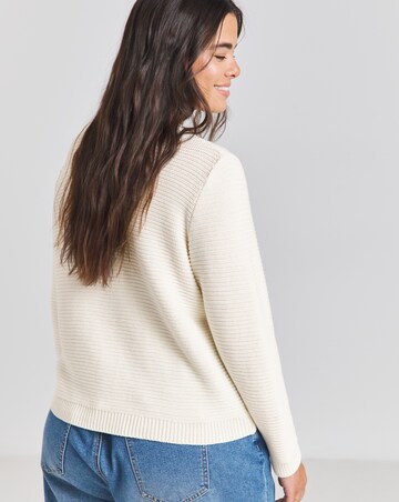 Simply Be Cream Crew Neck Trophy Cardigan