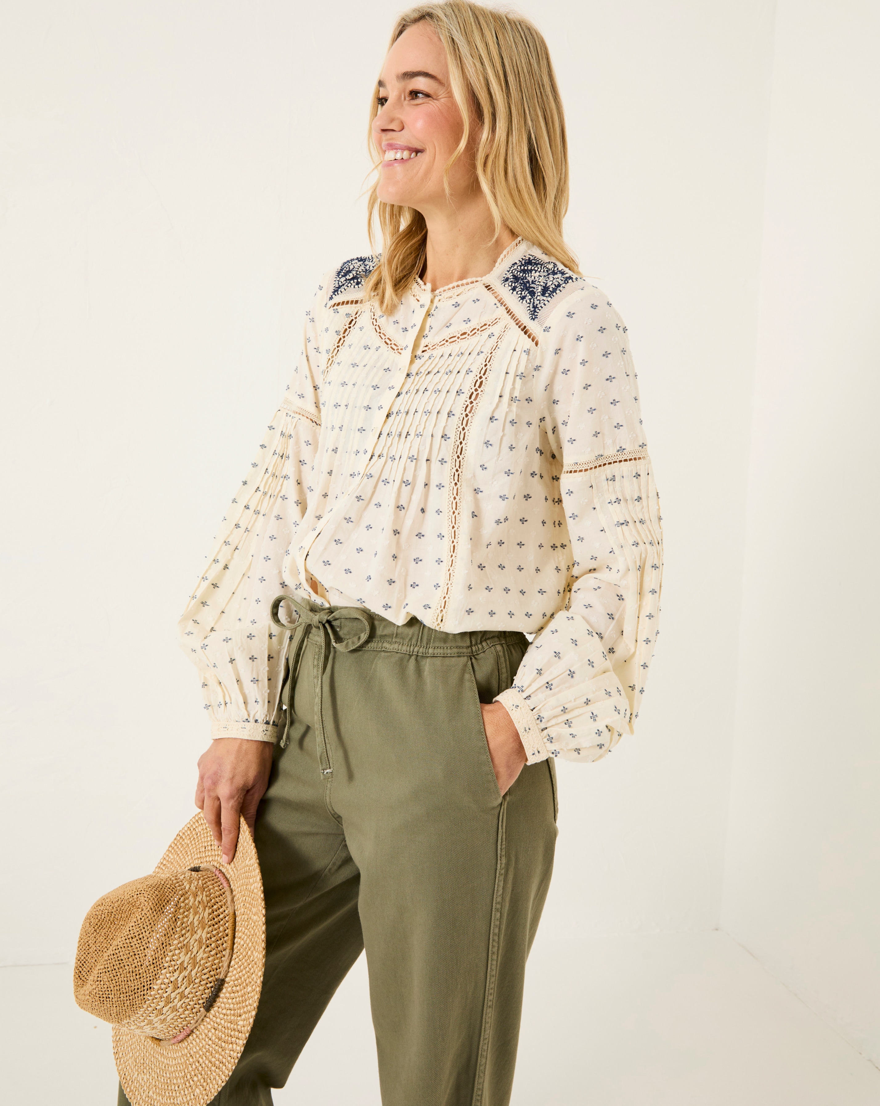 FatFace Fern Embroidered Blouse