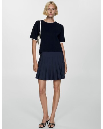 Mango Short Sleeved Sweater with Contrast Trims