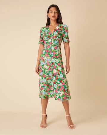 Nobody's Child Alexa Midi Dress Lily Floral Green