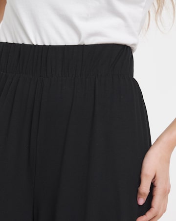 Simply Be Black Jersey V/E Wide Leg Culottes