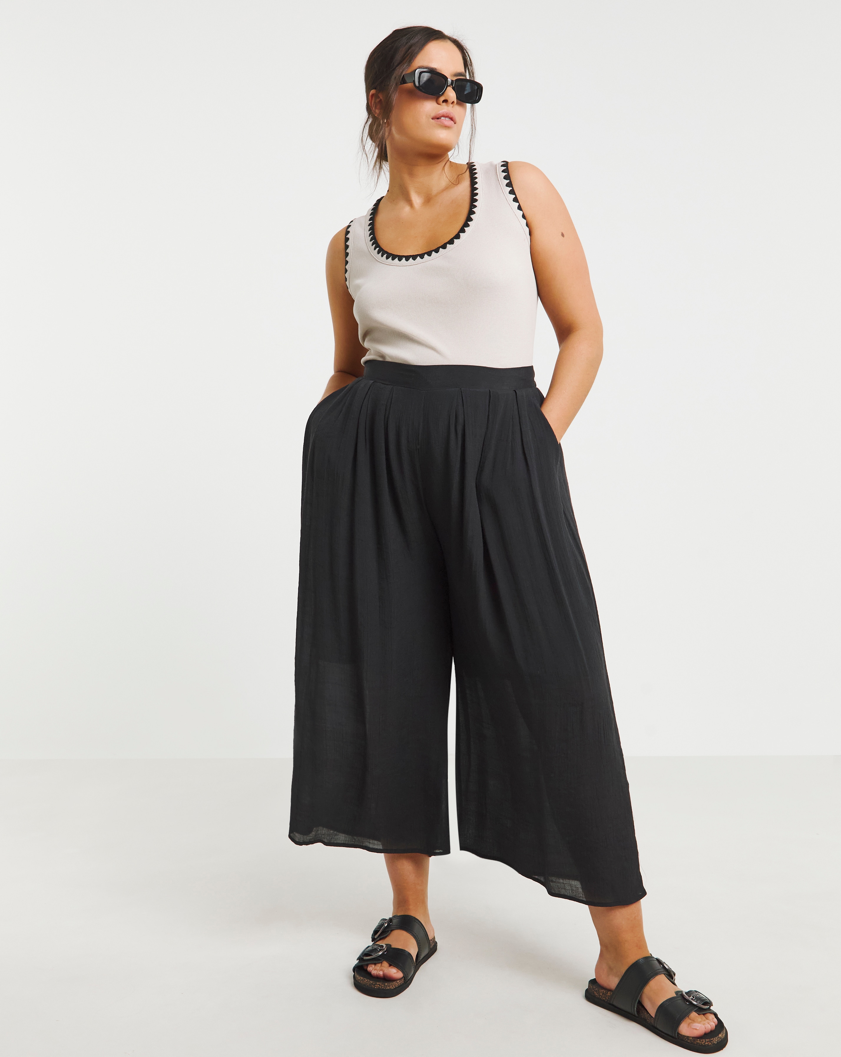 Simply Be Pleat Extreme Wide Leg Culotte