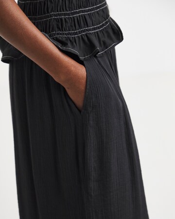 Simply Be Black Pleated Extreme Wide Leg Culotte