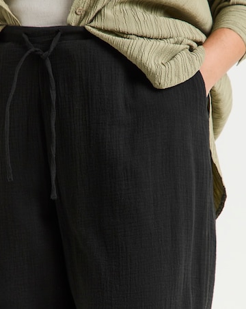 Black Cheesecloth Wide Leg Trouser