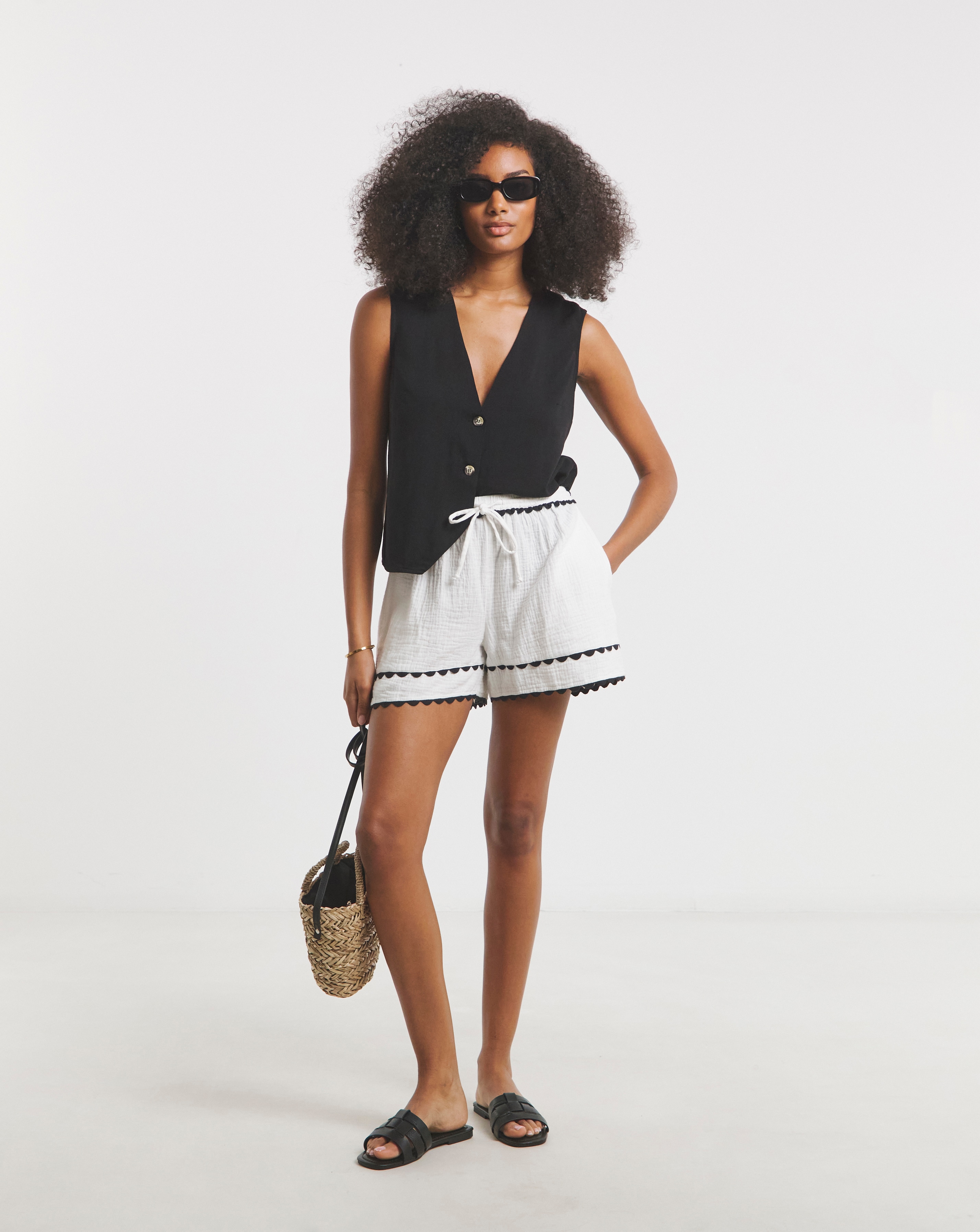Simply Be Tie Waist Cheesecloth Shorts