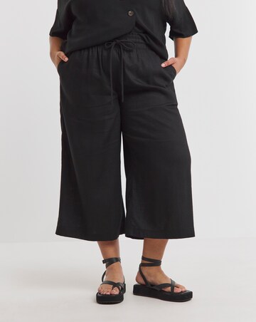 Simply Be Tie Waist Linen Mix Culottes
