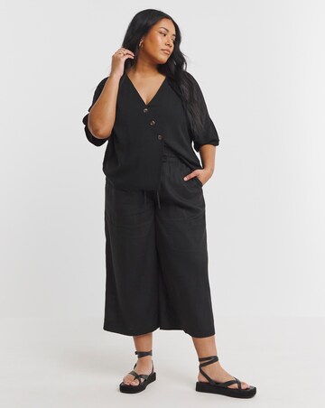 Simply Be Tie Waist Linen Mix Culottes