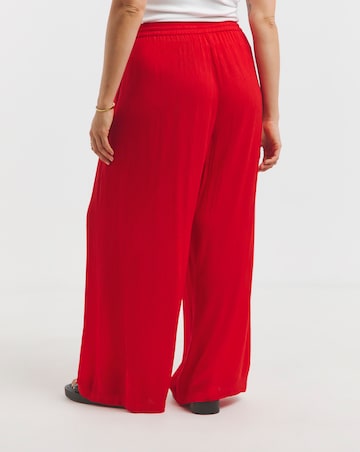 Simply Be Tie Waist Crinkle Wide Leg Trouser