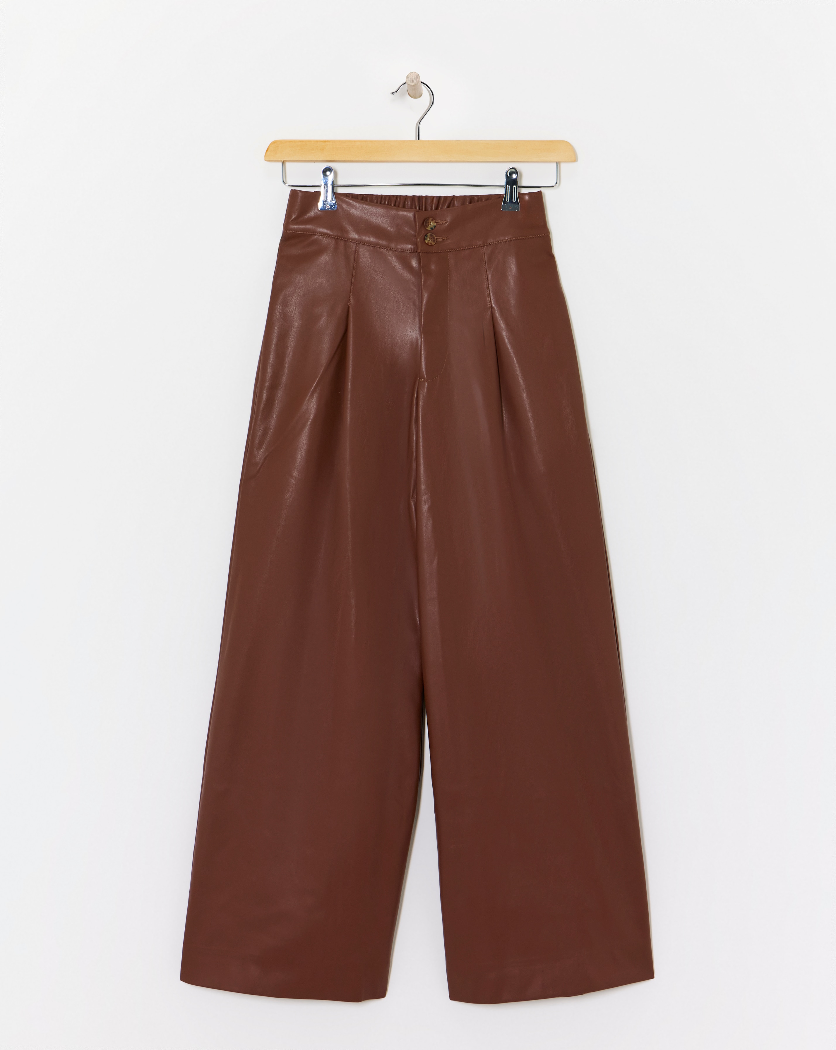 Faux Leather Wide Leg Trouser