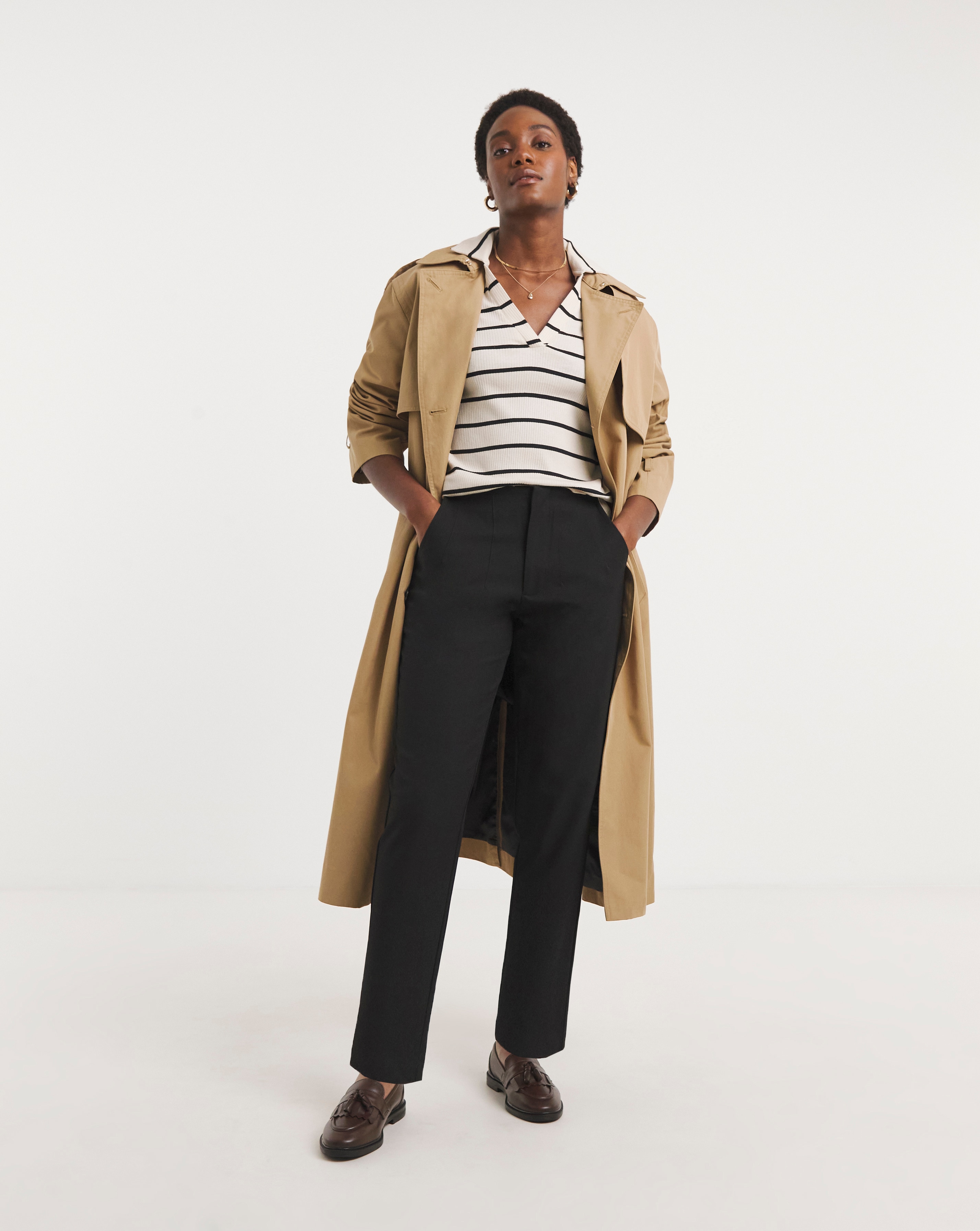 Stretch Twill Tapered Trousers