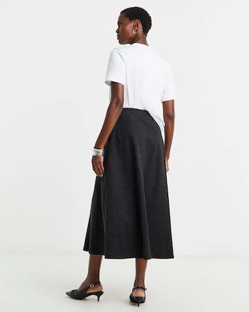 Wool Look Maxi Skirt - Dark Charcoal