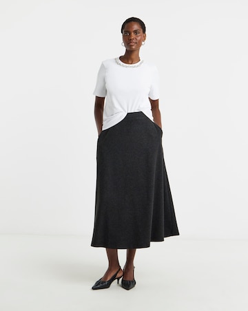 Wool Look Maxi Skirt - Dark Charcoal