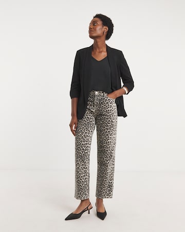 Black Ruched Sleeve Blazer