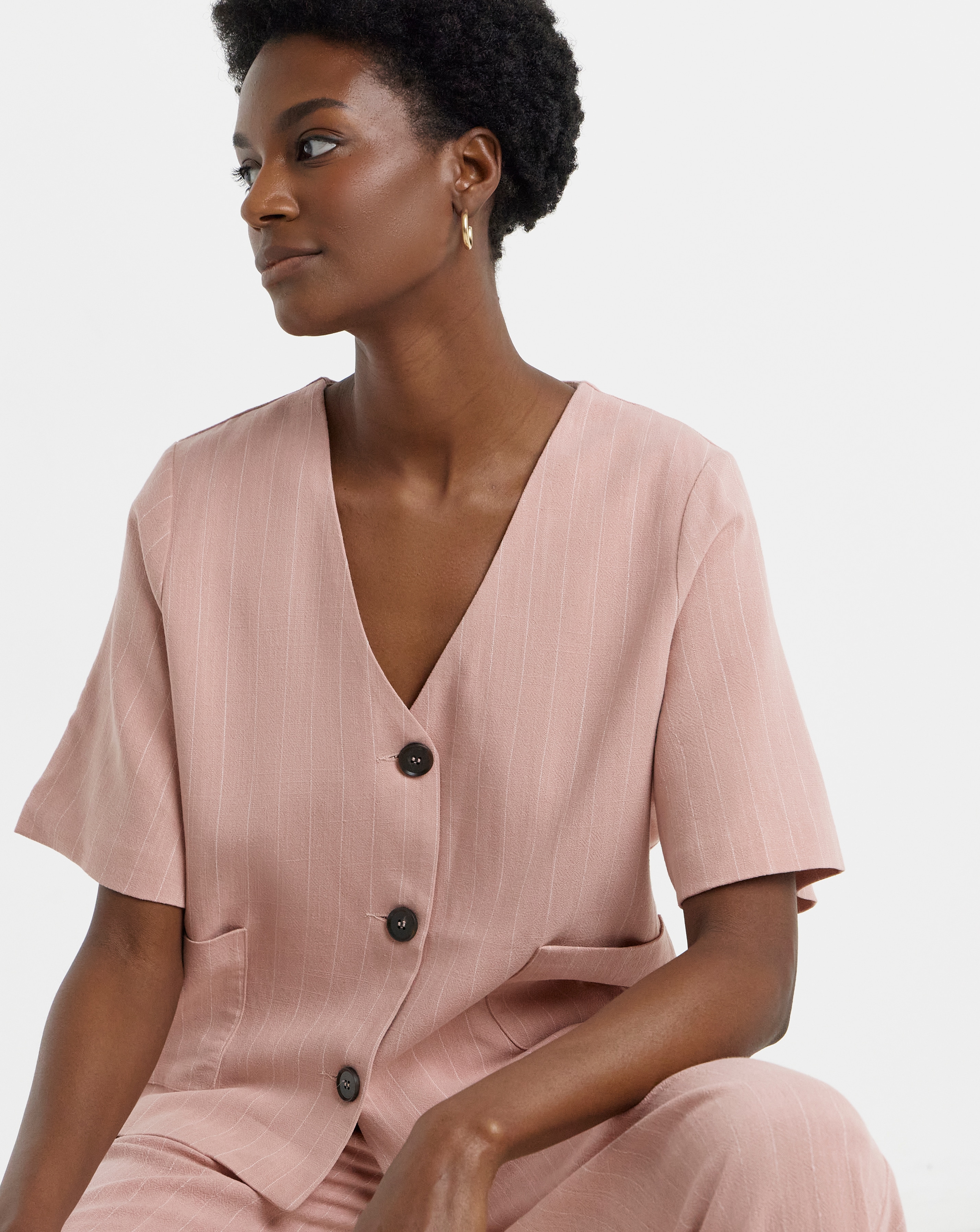 New In - LINEN MIX STRIPE JACKET