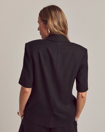 LINEN MIX HALF SLEEVE BLAZER