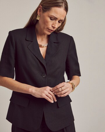 LINEN MIX HALF SLEEVE BLAZER