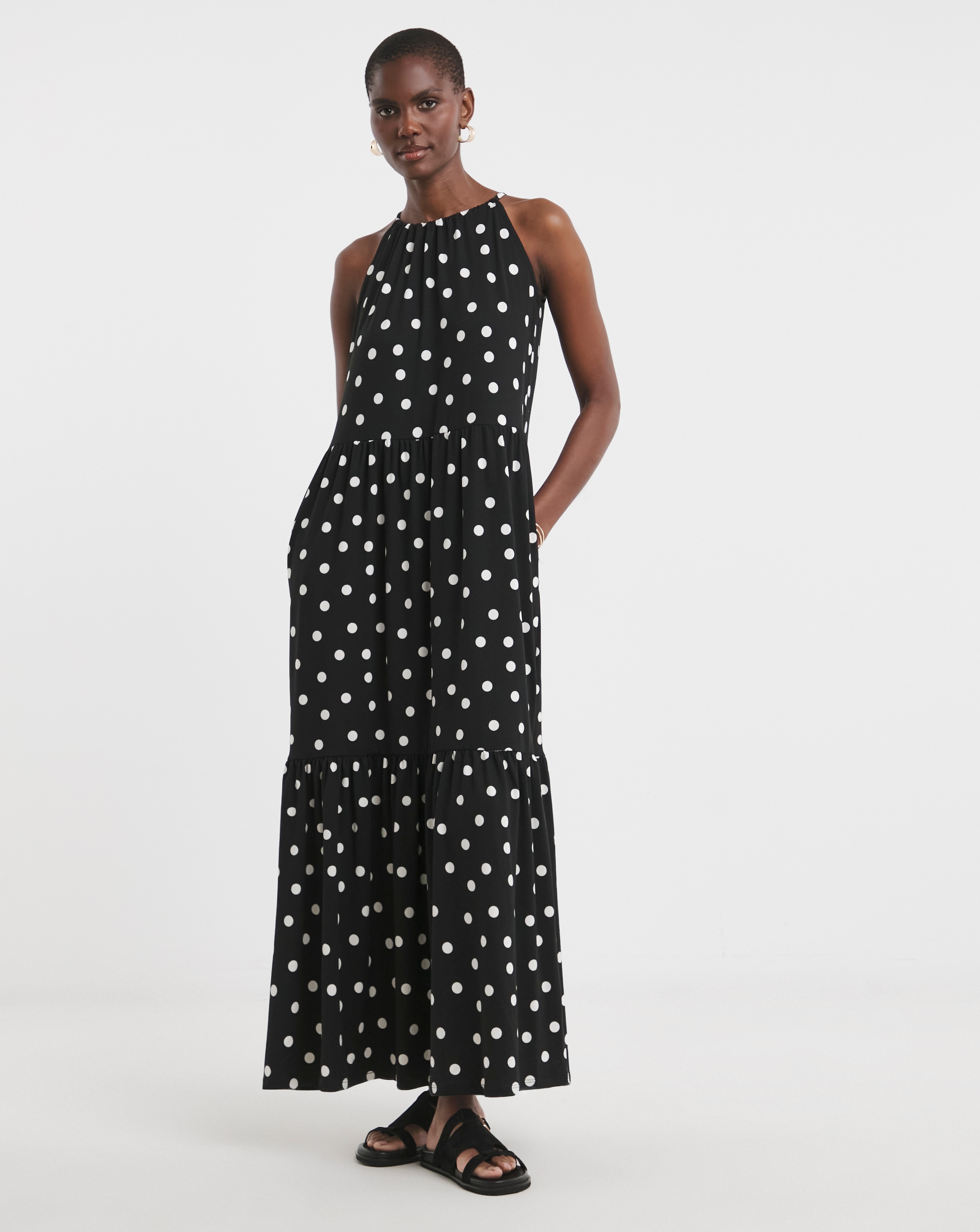 Soft Touch Jersey Halter Neck Maxi Dress