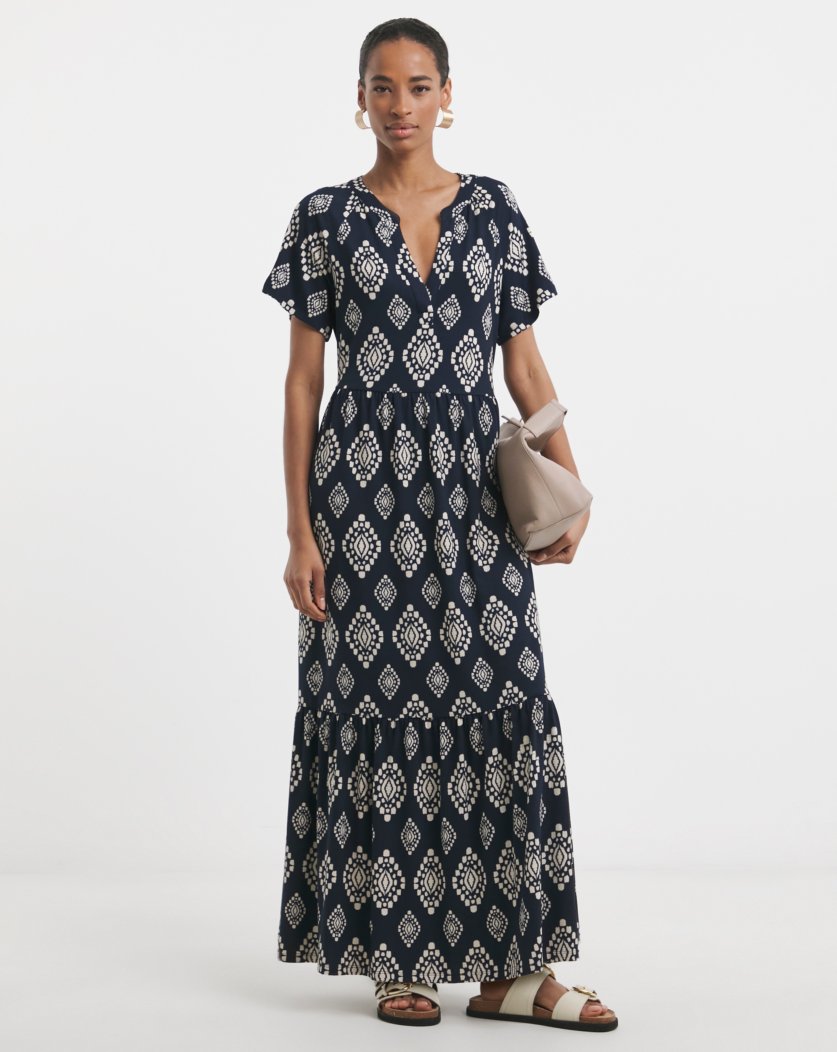 Notch Neck Maxi Dress