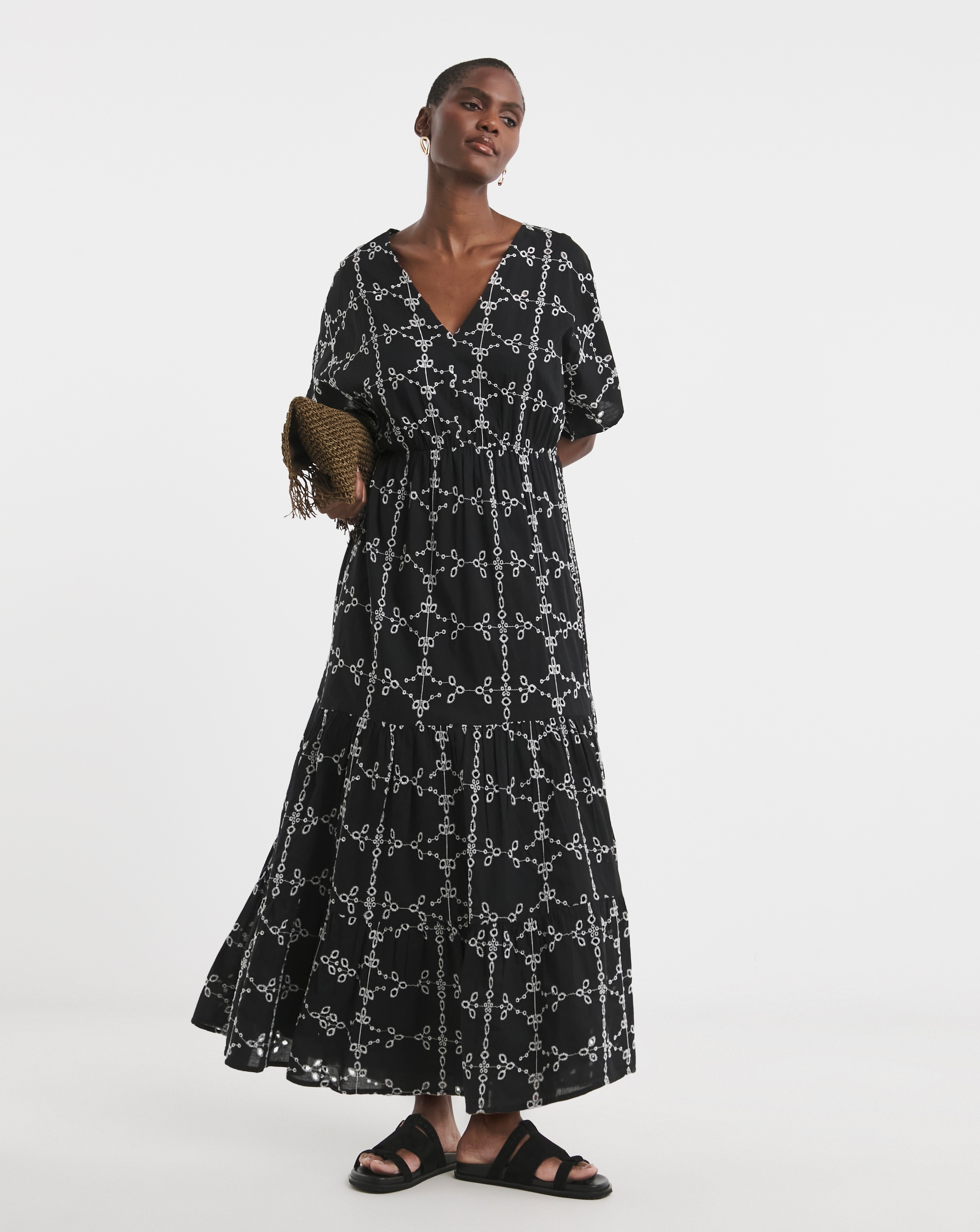 Pure Cotton Borderie Smock Dress