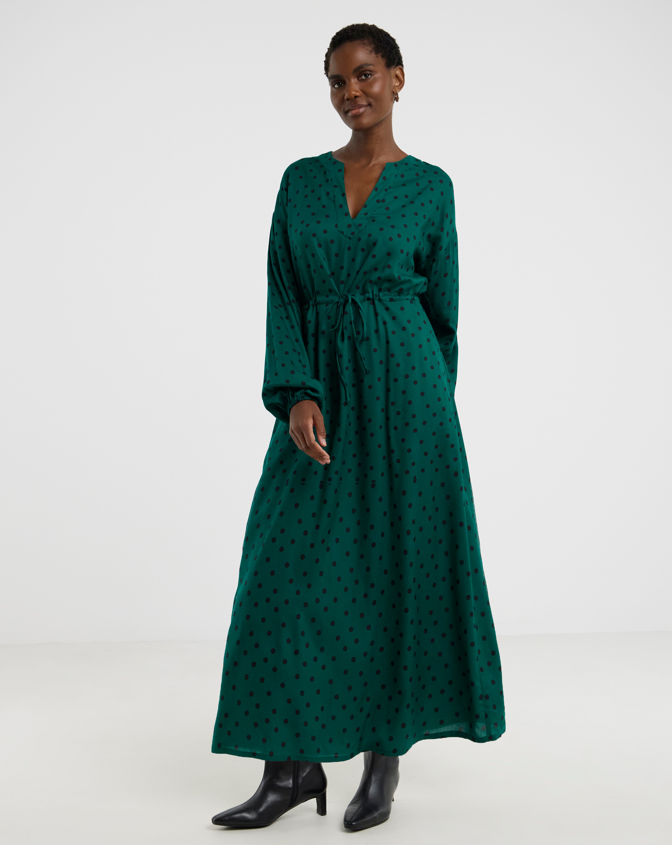 Long Sleeve Printed Maxi Dress