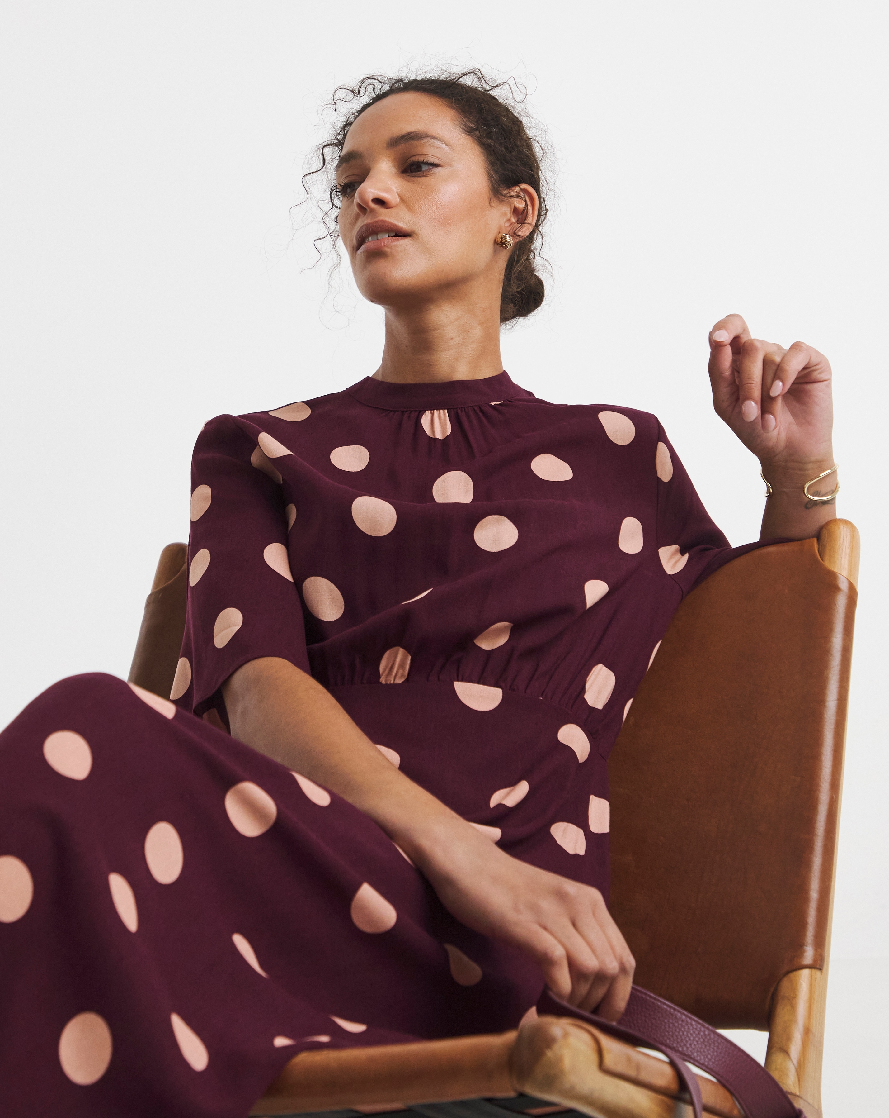 High Neck Half Sleeve Tea Dress