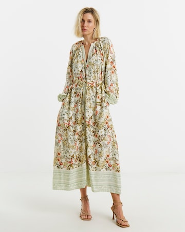 Border Print Spun Dress