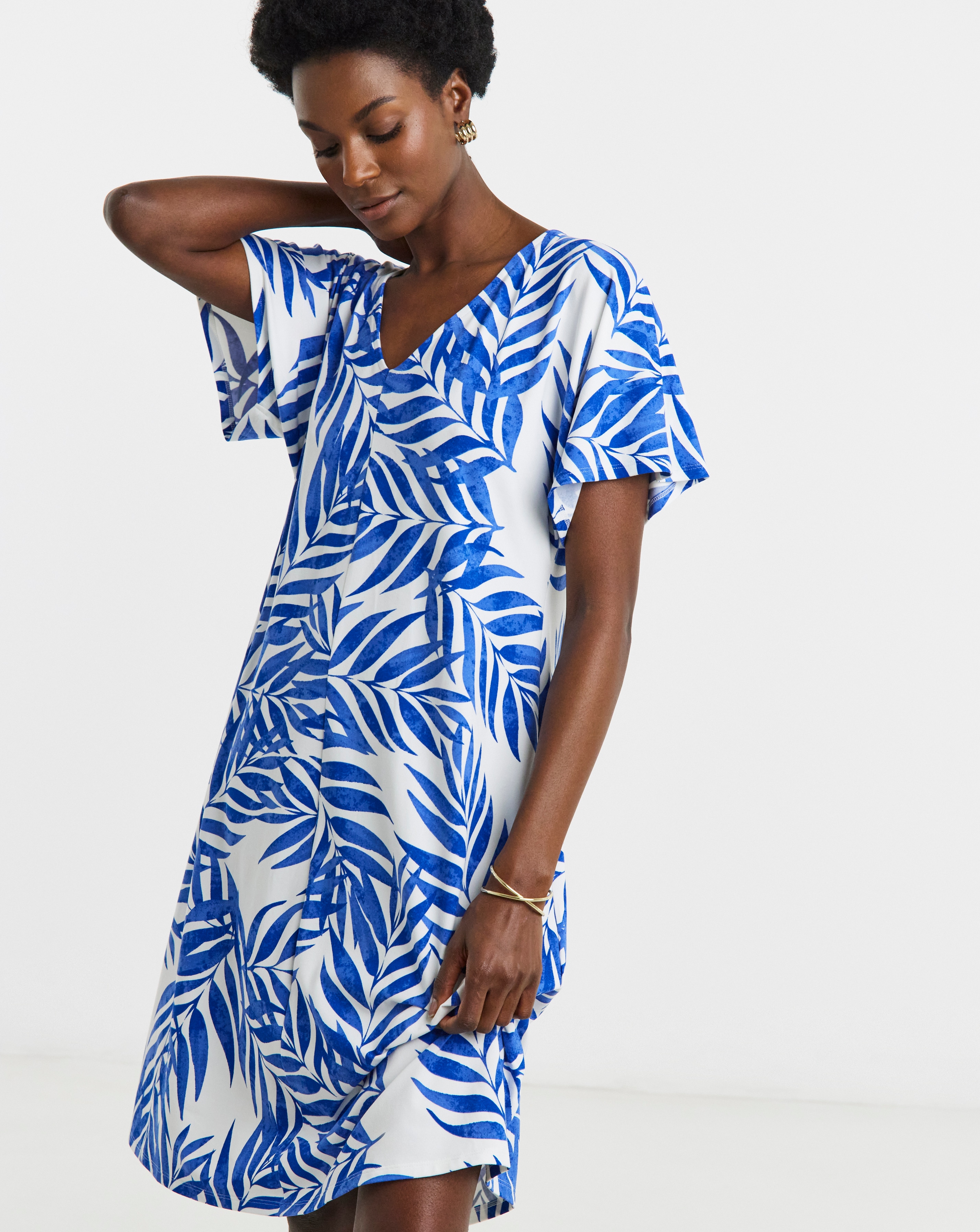 Great Value V Neck T-Shirt Dress