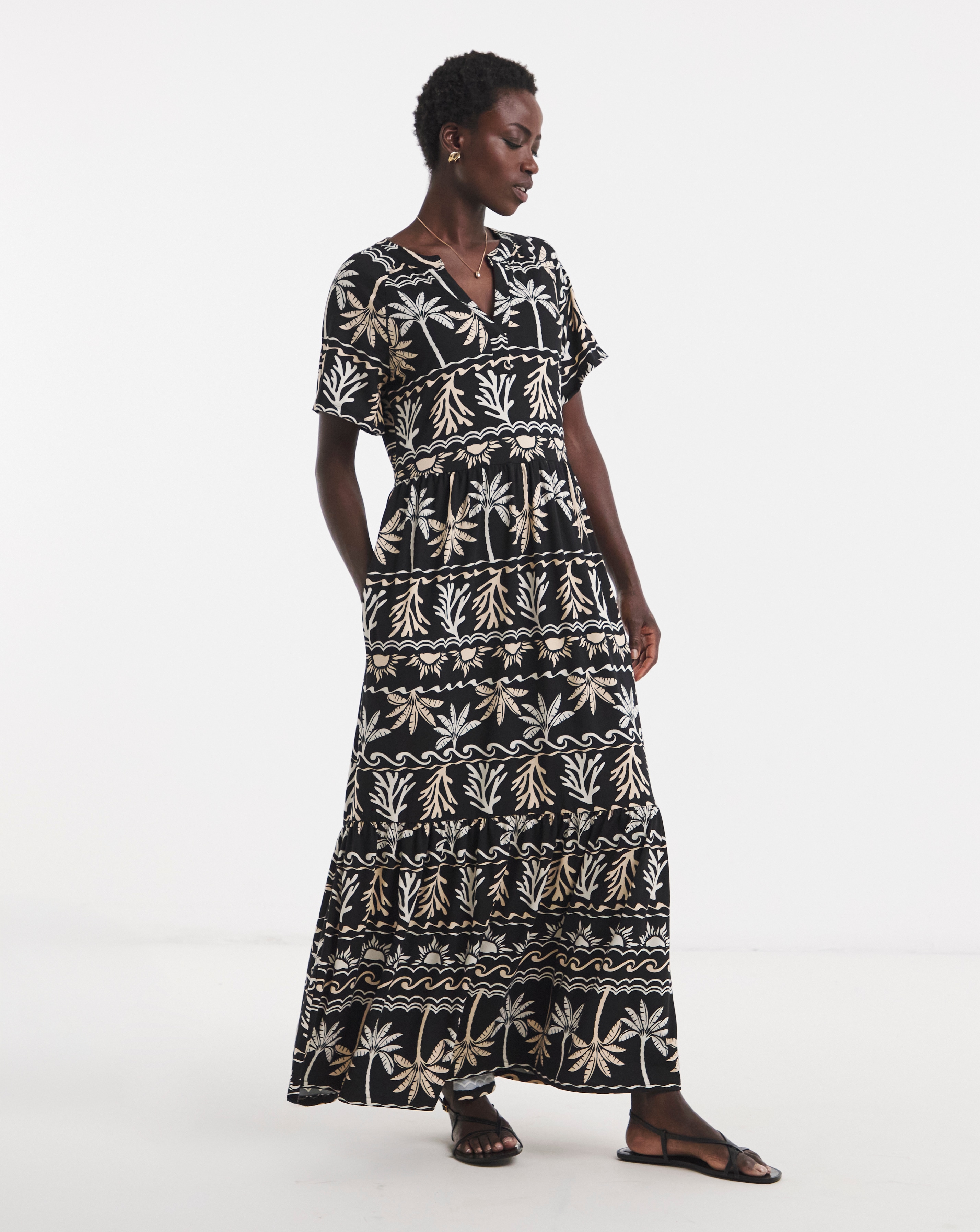 New In - Soft Touch Notch Neck Maxi Dress