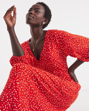 Puff Sleeve Soft Touch Jersey Dress