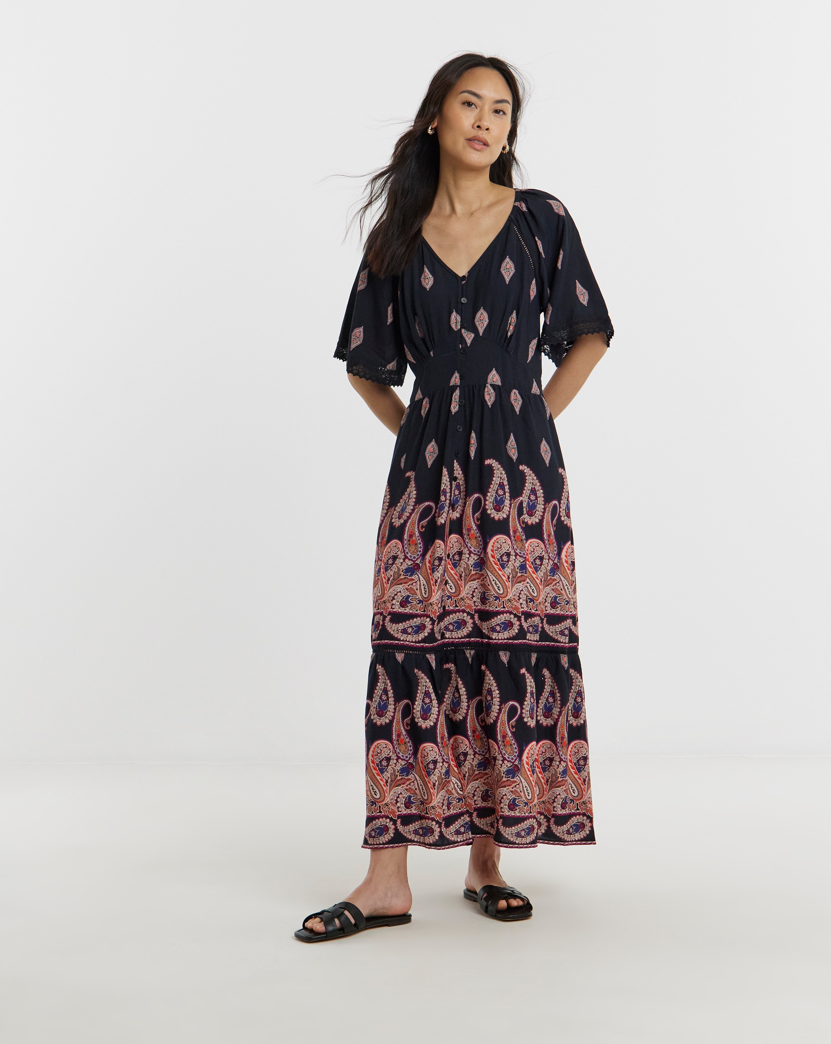New In - Border Print Prairie Dress
