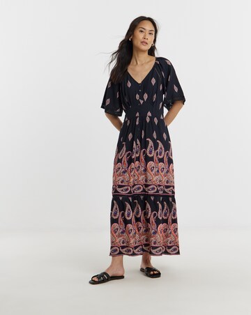 Border Print Prairie Dress