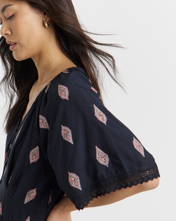 Border Print Prairie Dress