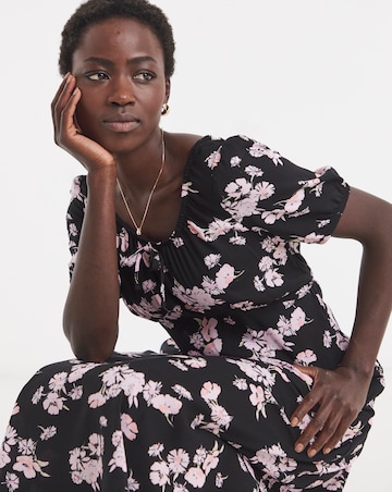 Cap Sleeve Milkmaid Midi Dress