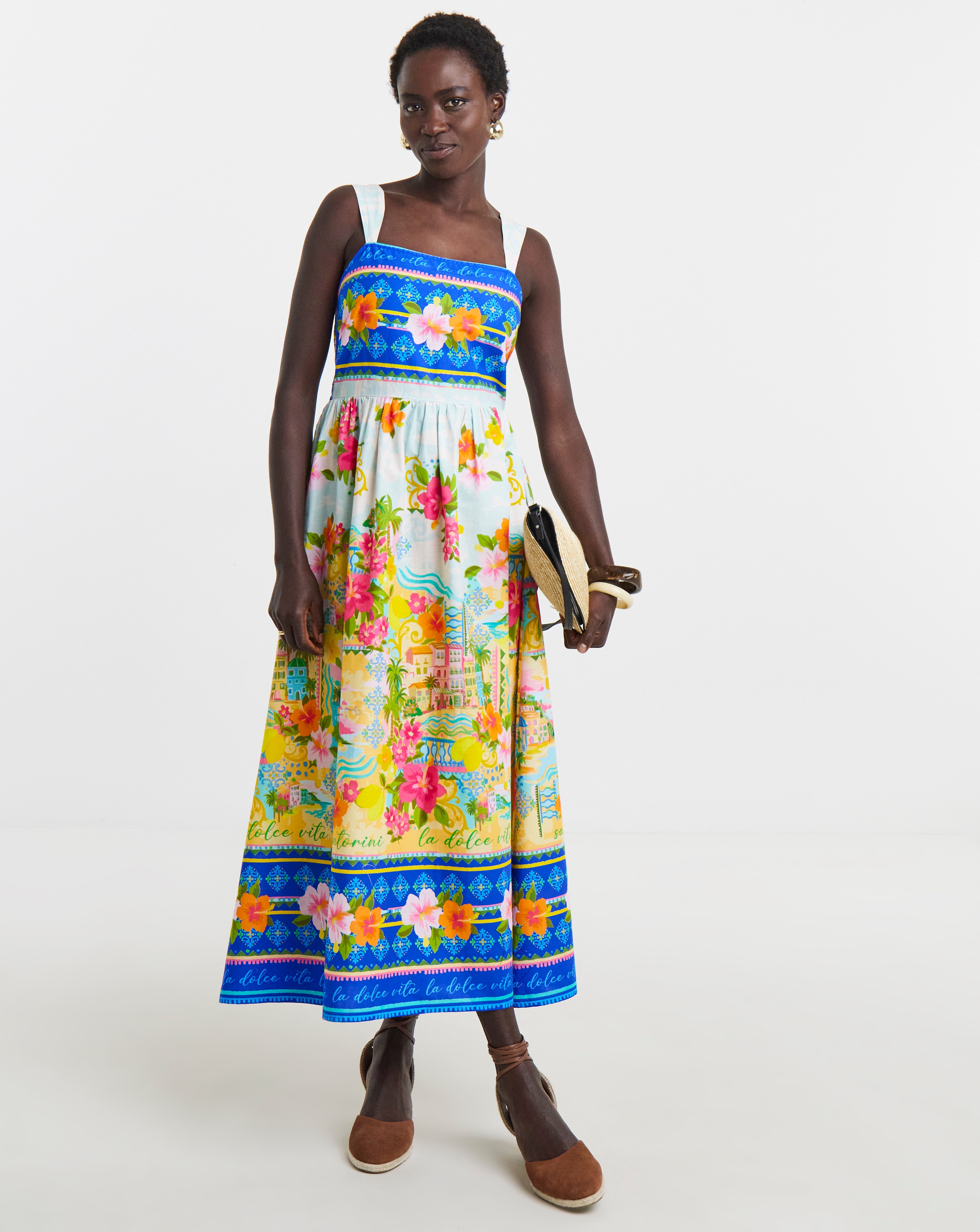 New In - Strappy Print Prom Dress