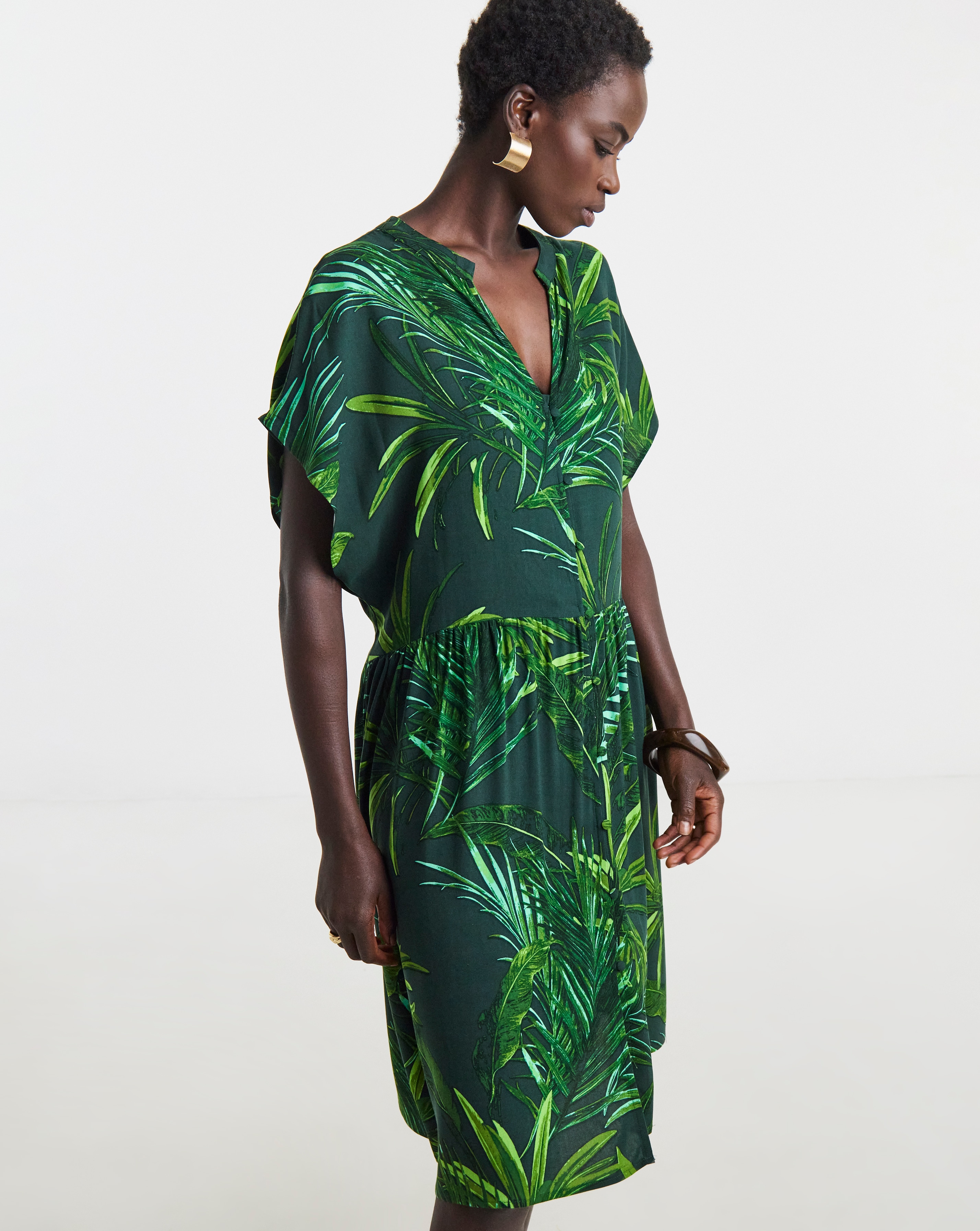 Short Button Through Smock Dress