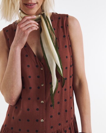 Linen Drop Waist Button Through Dress
