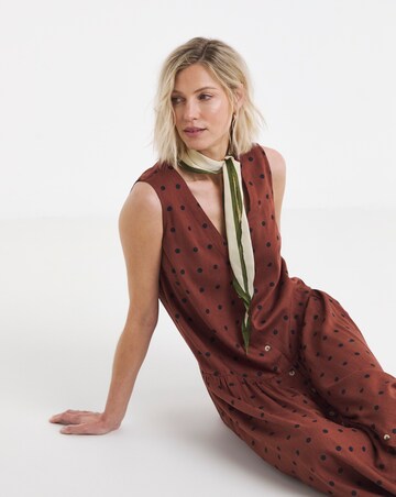 Linen Drop Waist Button Through Dress