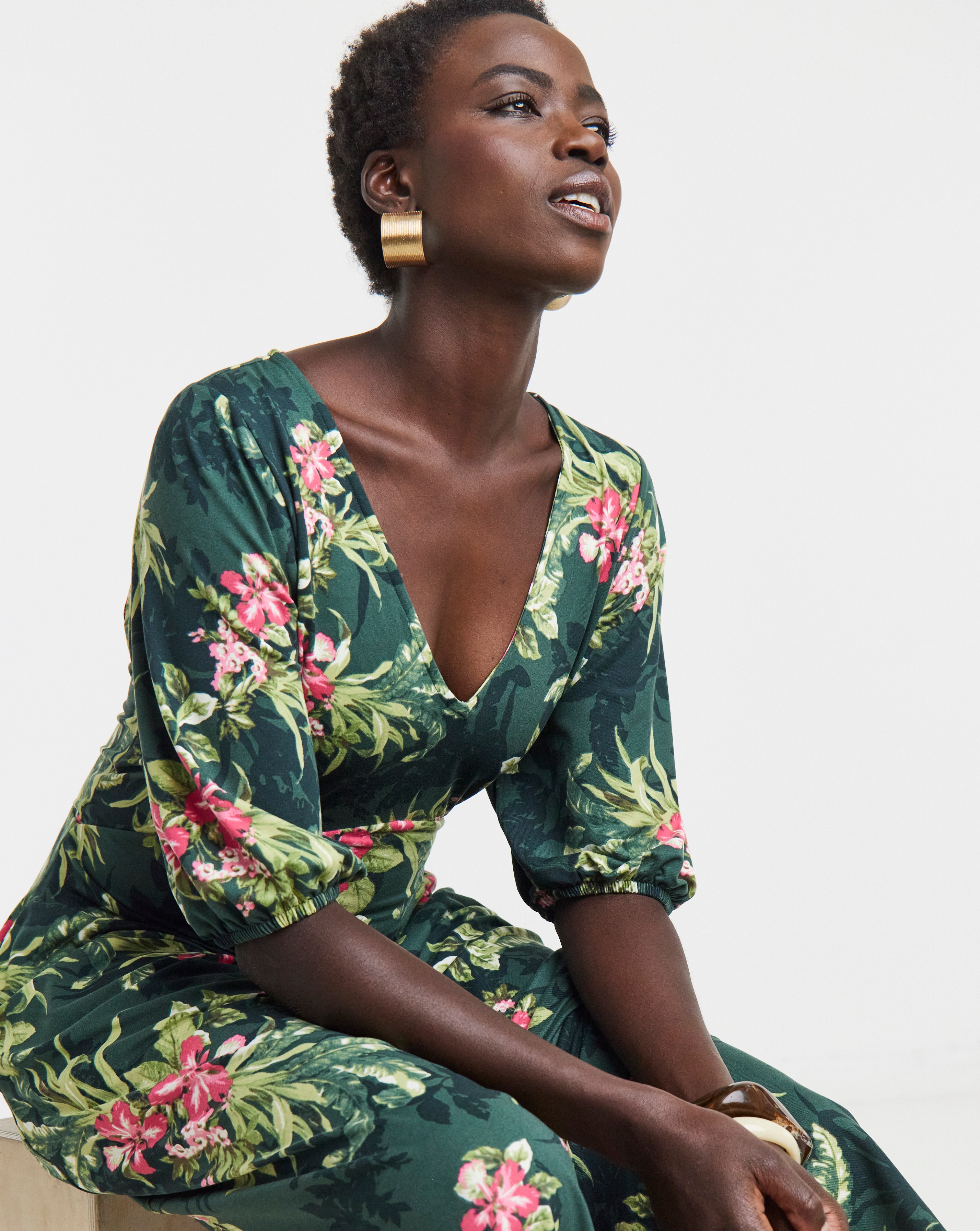 スーツ・フォーマル・ドレス AMERI SHEER PUFF SLEEVE DRESS vintage Puff Sleeve Soft Touch Jersey Dress | Ambrose Wilson