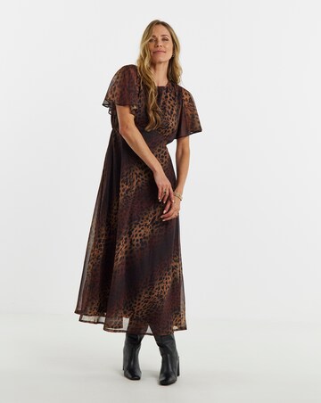 Crinkle Georgette High Low Tea Dress