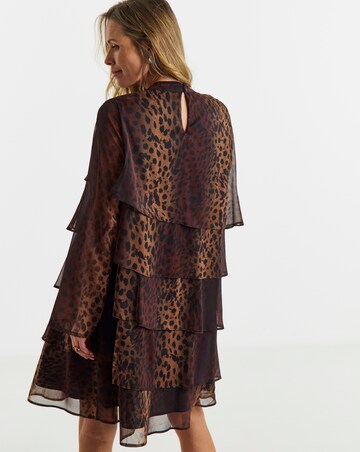 Leopard Print Tiered Shift Dress