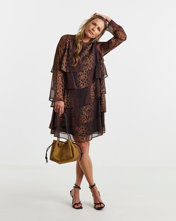 Leopard Print Tiered Shift Dress