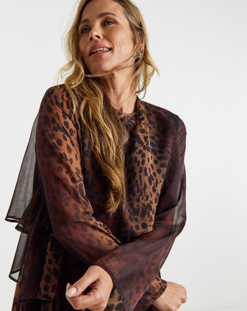 Leopard Print Tiered Shift Dress